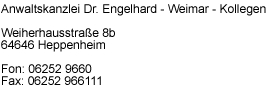 Anwaltskanzlei Dr. Engelhard - Weimar -Kollegen