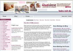 Webseite zum Thema Baby